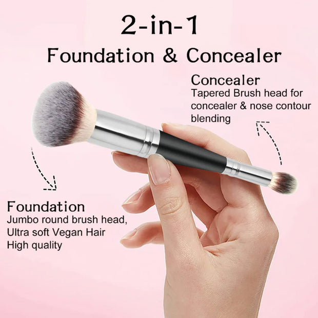 1pc Double Head Professional Makeup Brush Set 2 In 1