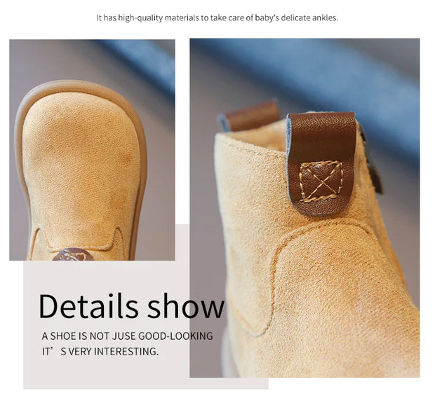Baby Suede Oxford Boots – Plush, Non-Slip CosmikCart