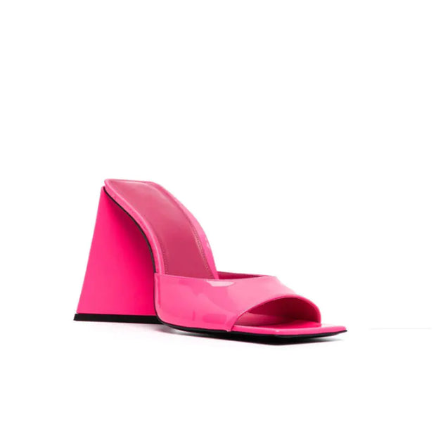 Bright Color Tie-Dye Square Toe Ultra-High Heel Slippers