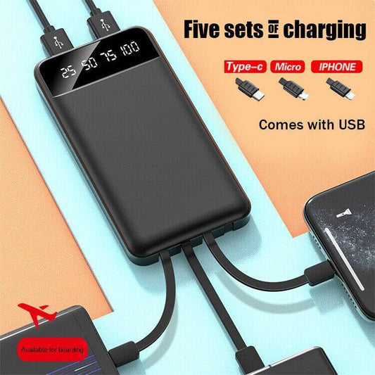 Portable Power Bank 10000mAh With Four Built-in Cables