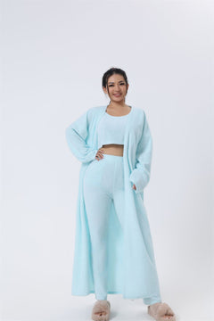 Cozy Pajama Set, 3 Piece Lounge Set, Cute Loungewear, Warm Suit Sets, Matching Set, Lounge Set, 3 Piece Pant Sets, Women Winter DressCozy Pajama Set, 3 Piece Lounge Set, Cute Loungewear, Warm Suit Sets, Overview:


 Be a lounge queen in this Soft And Fluffy 3 Piece Set!
 
 Crop top features front &amp; back scoop neckline with slim straps
 
 Pants features elastic wCosmikCartShopper