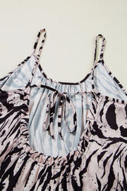 Abstract Print Tie Back Maxi Cami Dress