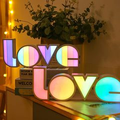 Girlfriend Birthday Wedding Party Decoration Romantic Wedding DecorValentine's Day LED LOVE Light Valentine's Day Gift For Girlfriend BirOverview:
 
 1.Lovely and simple design , the lamp shade is designed in rainbow style matching with "LOVE"word , a great room decorative lamp
 
 2.Made with high quaCosmikCartShopper