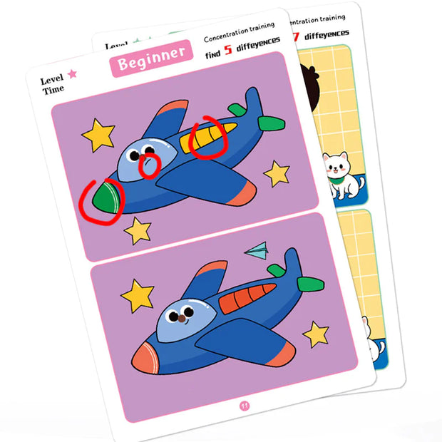 Erasable Spot the Difference Cards