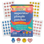 LivaClean 240 CT Superstar Cute Pimple Patches Trippy Edition w/Salicylic Acid & Tea Tree Oil - Pimple Patches Cute Acne Patch for Face Hydrocolloid Acne Patch